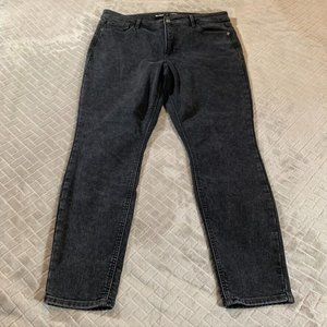 Old Navy Womens 16 Denim Jeans Black Acid Wash Rockstar Skinny High Rise Cozy